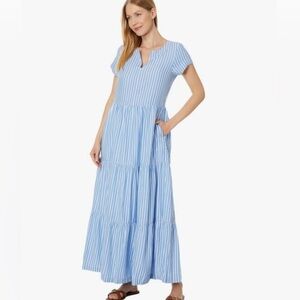 Pact sunset lightweight east stripe maxi dress L NWT